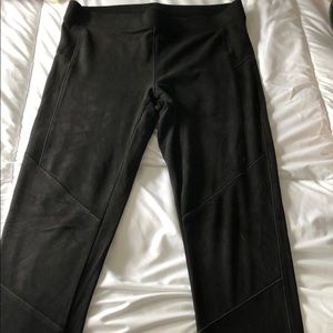 Black suede leggings